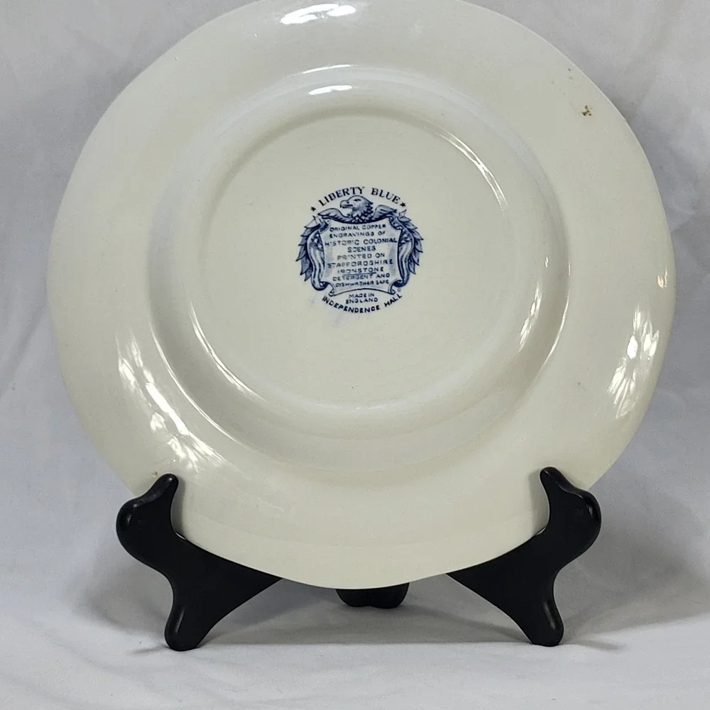 Liberty Blue Independence Hall Dinner Plate Staffordshire Ironstone England